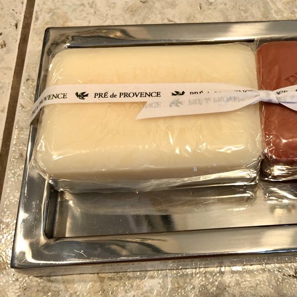 Pre de Provence Pomegranate and Milk Soap Bar 250g 8.8oz ea & Tray Lot 2 NEW NWT - Picture 2 of 13